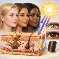 Melanín: pigment, ktorý určuje farbu pokožky, vlasov a očí a chráni telo pred UV žiarením