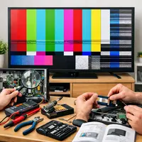Televízor má pruhy alebo farebné pásy na obrazovke
